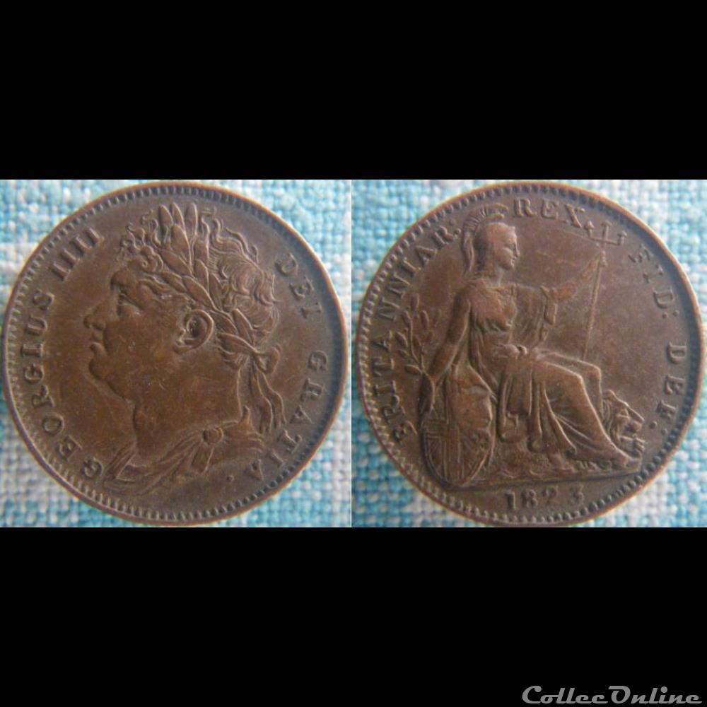 Farthing 1823 monnaie monde royaume uni farthing 1823