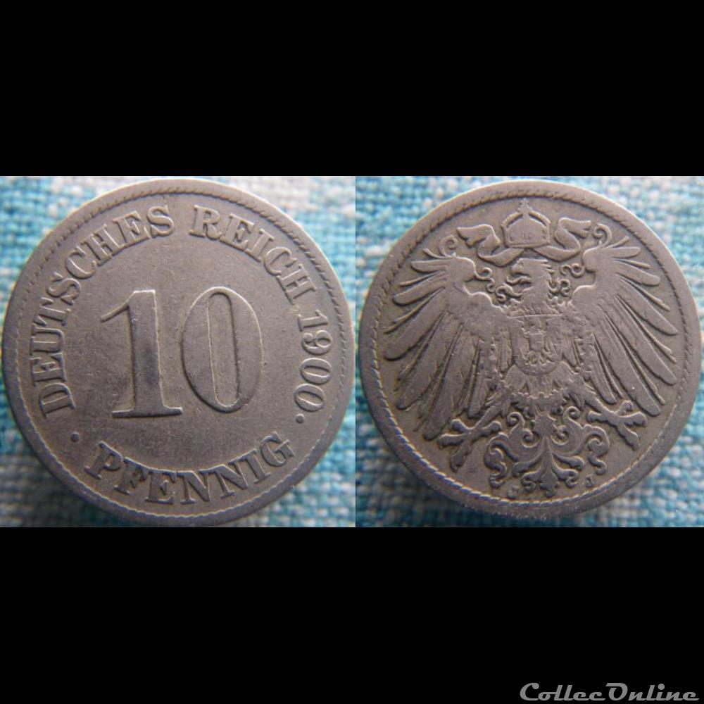 10 pfennig 1900 J monnaie monde allemagne 10 pfennig 1900 j