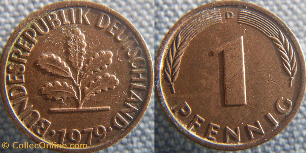 1 pfennig 1979 D monnaie monde allemagne 1 pfennig 1979 d