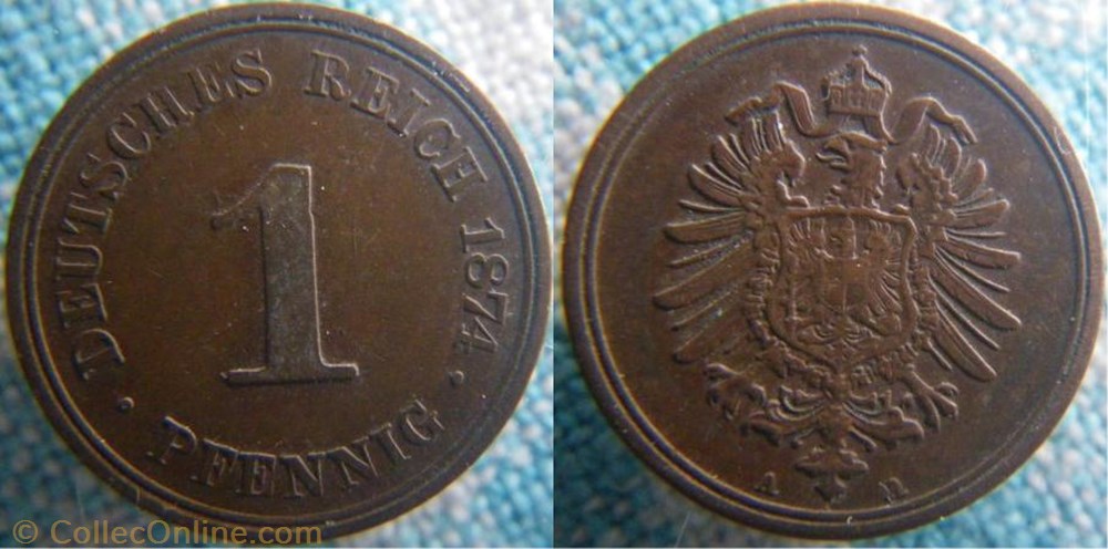 1 pfennig 1874 A monnaie monde allemagne 1 pfennig 1874 a