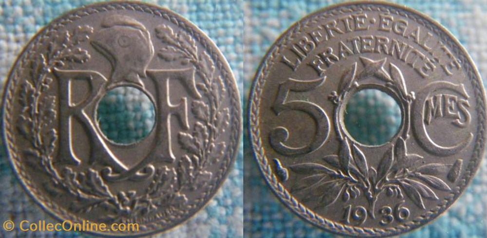 5 Centimes 1936 monnaie france a moderne 5 centimes 1936