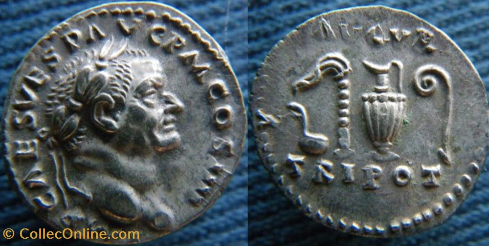 Vespasien denier monnaies antiquite av jc ap romaines republicaines imperiales vespasien denier