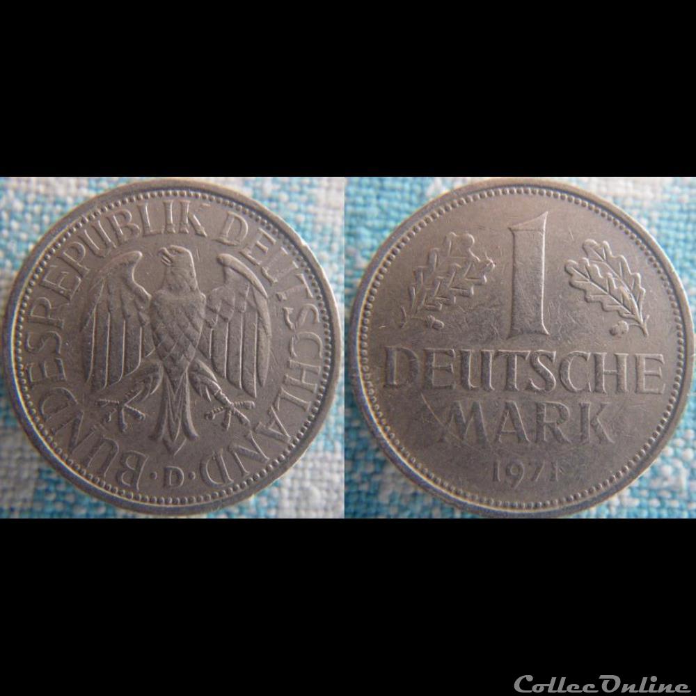1 Mark 1971 D monnaie monde allemagne 1 mark 1971 d