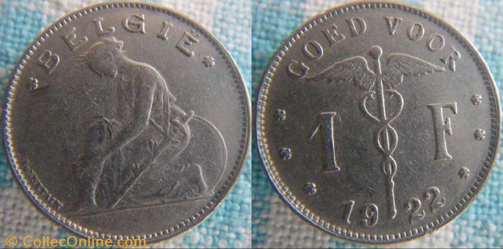 1 Franc 1922 Fl monnaie monde belgique 1 franc 1922 fl