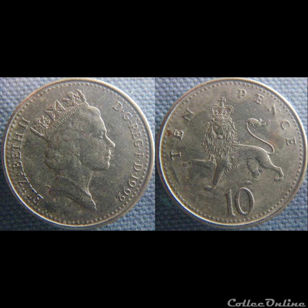 10 Pence 1992 monnaie monde royaume uni 10 pence 1992