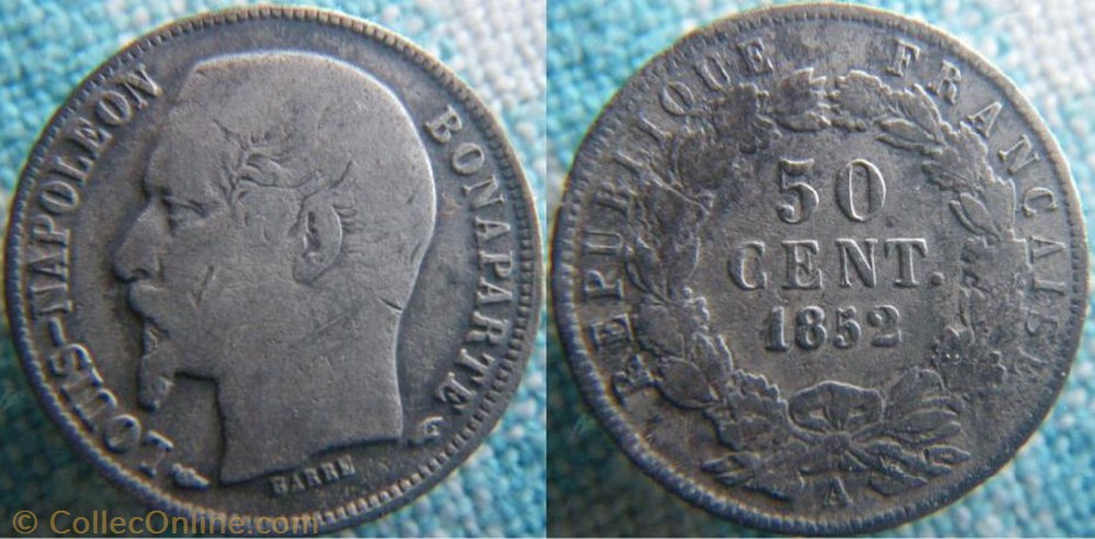 50 centimes 1852 A monnaie france moderne 50 centimes 1852 a