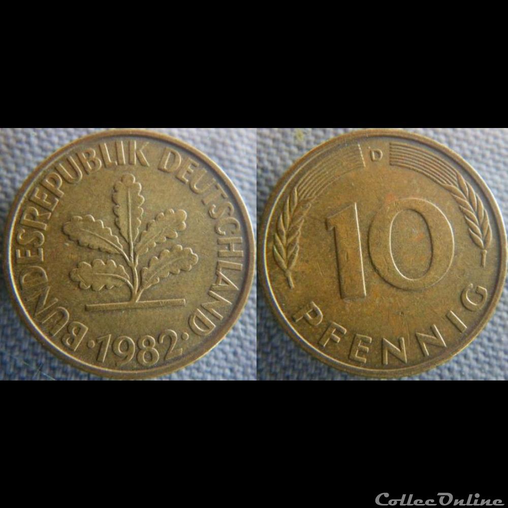 10 Pfennig 1982 D monnaie monde allemagne 10 pfennig 1982 d