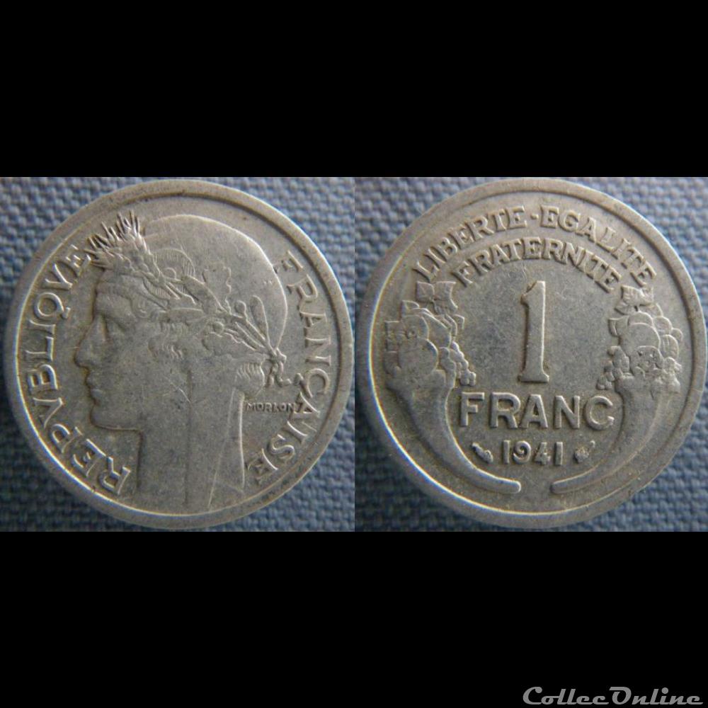 1 Franc 1941 légère monnaie france moderne 1 franc 1941 legere