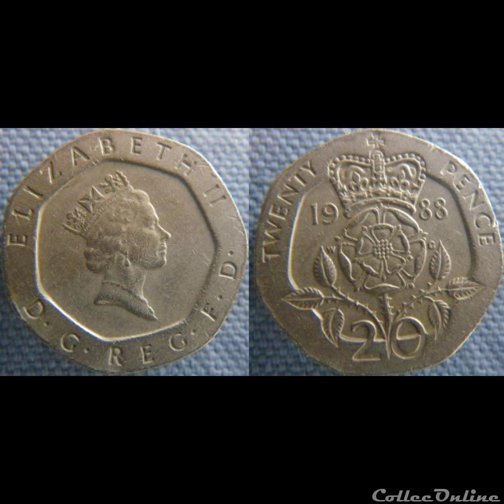 20 Pence 1988 monnaie monde royaume uni 20 pence 1988