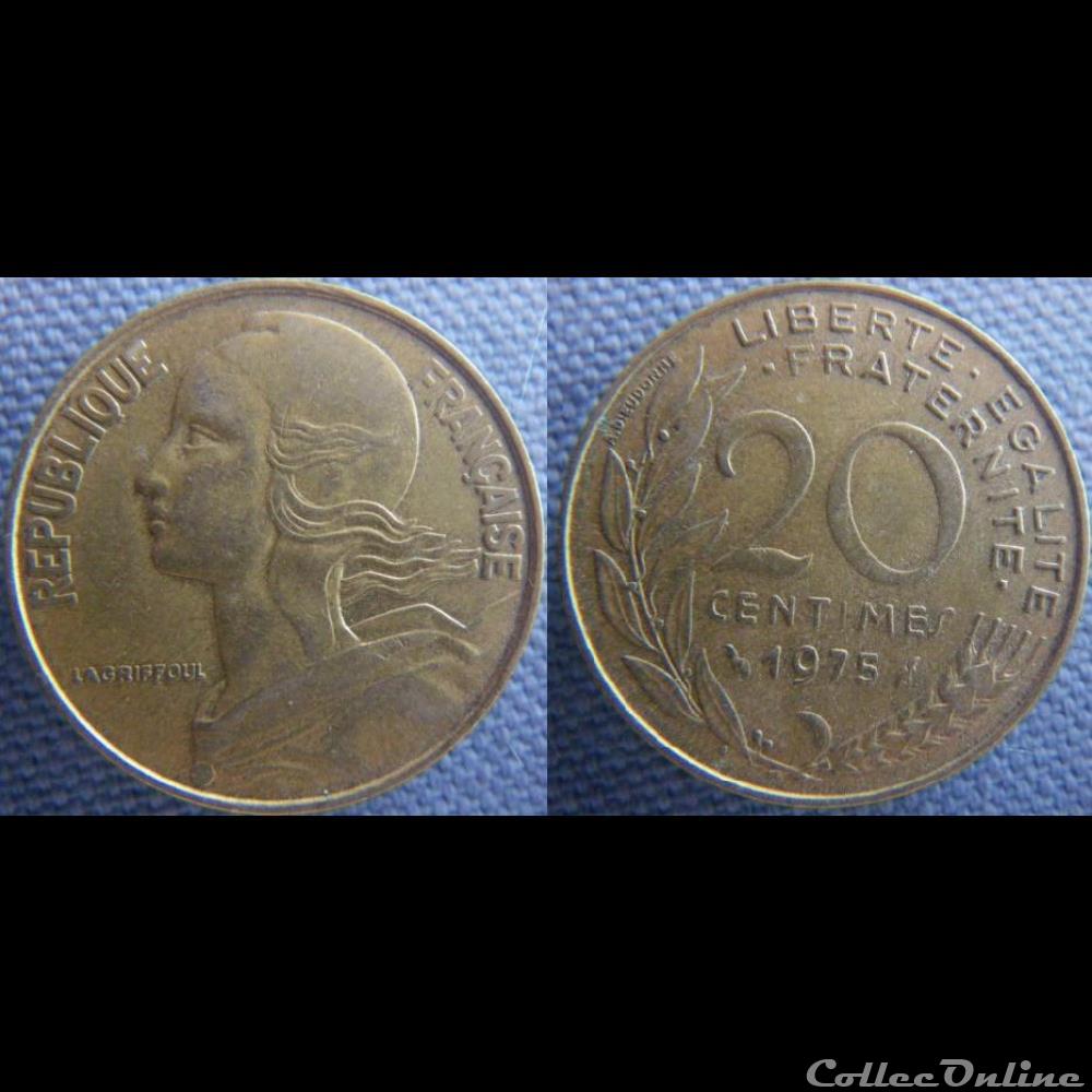 20 Centimes 1975 monnaie france moderne 20 centimes 1975