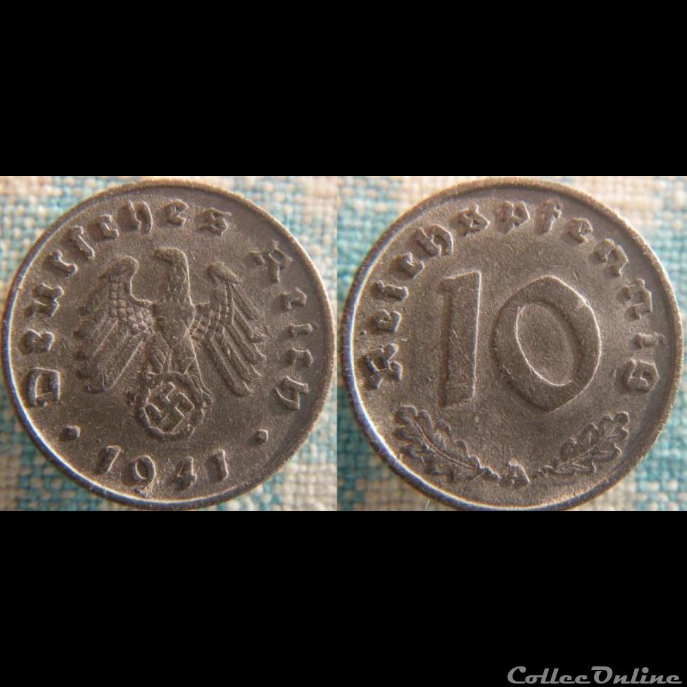 10 Reichspfennig 1941 A monnaie monde allemagne 10 reichspfennig 1941 a