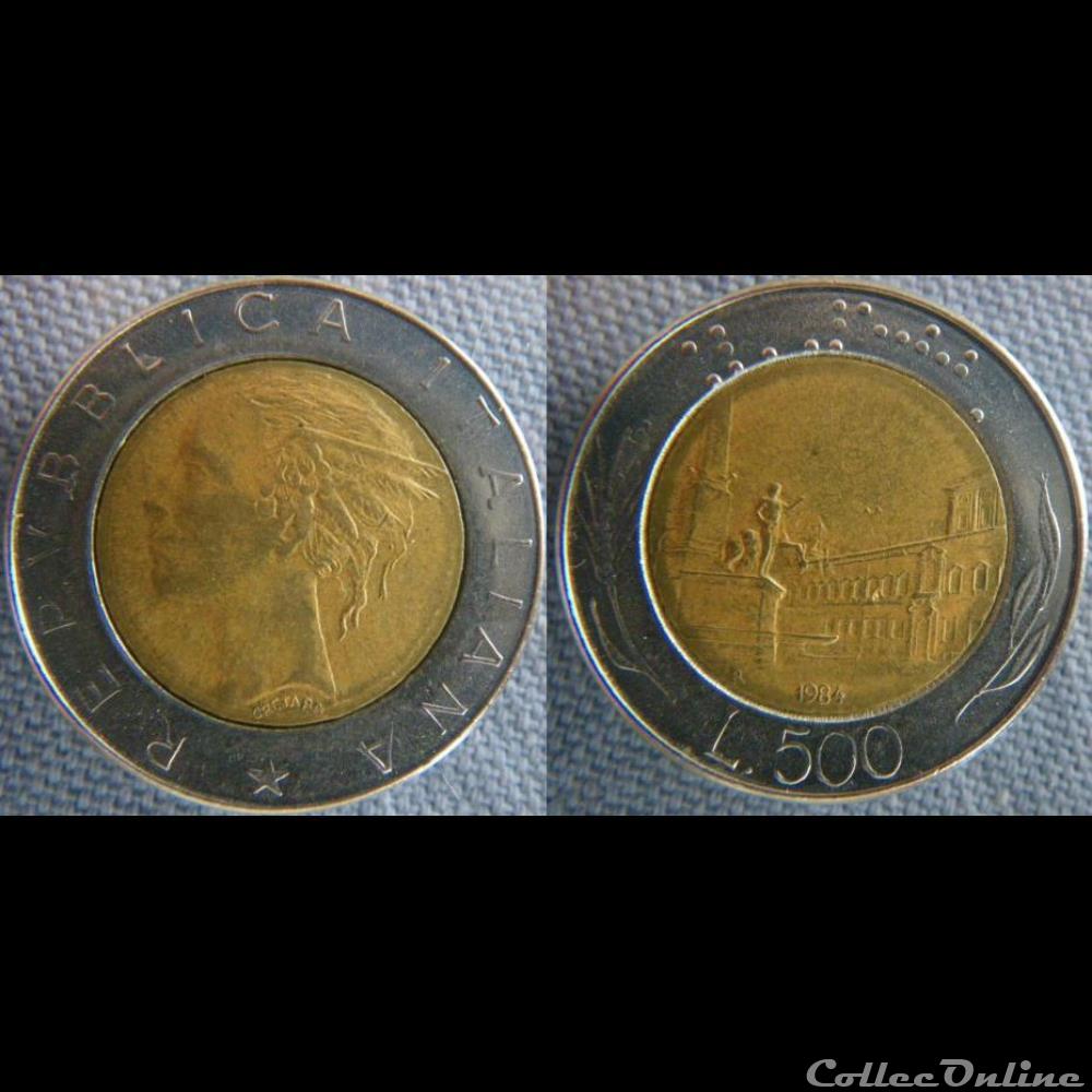 monnaie monde italie 500 lire 1984