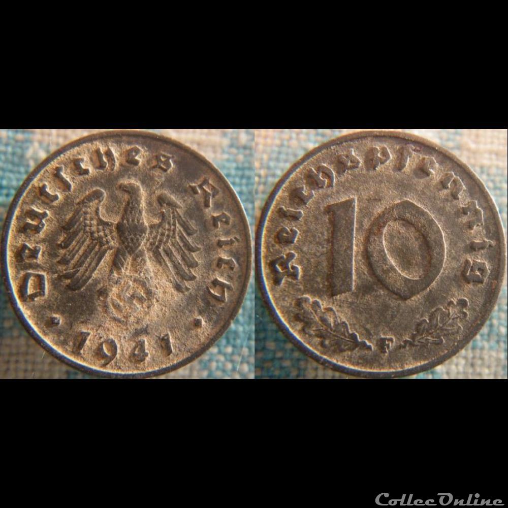 10 Reichspfennig 1941 F monnaie monde allemagne 10 reichspfennig 1941 f