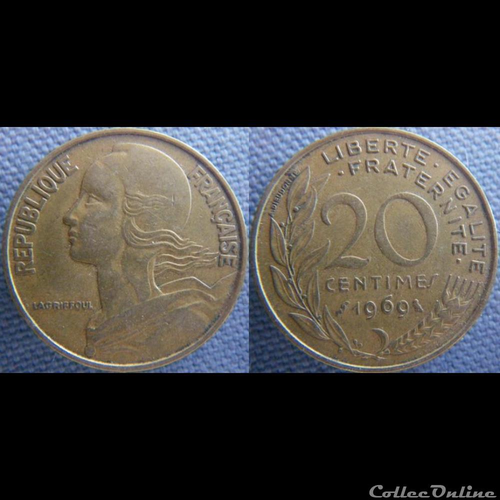 20 Centimes 1969 monnaie france moderne 20 centimes 1969