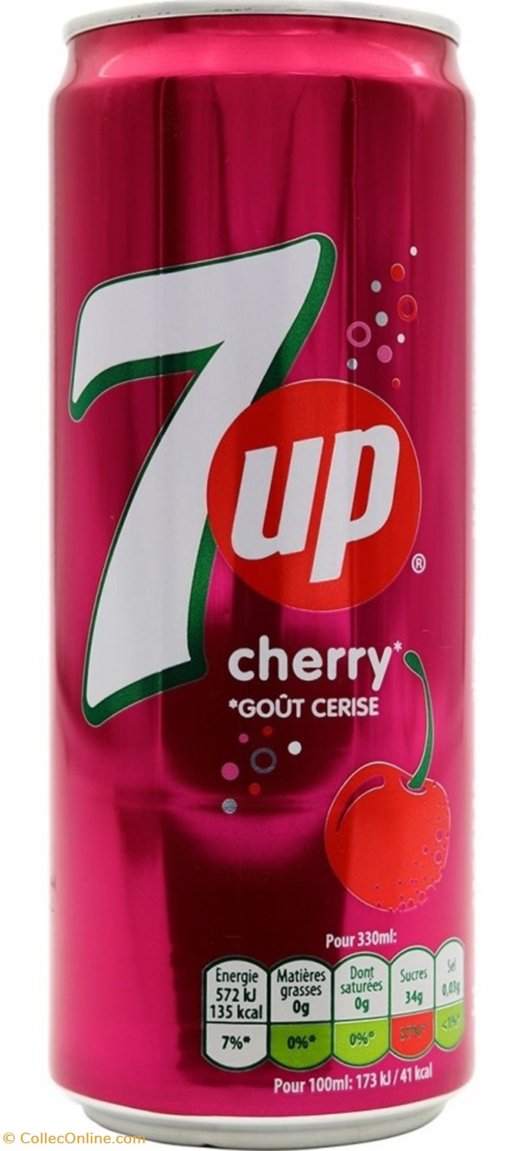 7 up Cherry slim art de la table argenterie bistrot alimentation canettes 7 up cherry slim