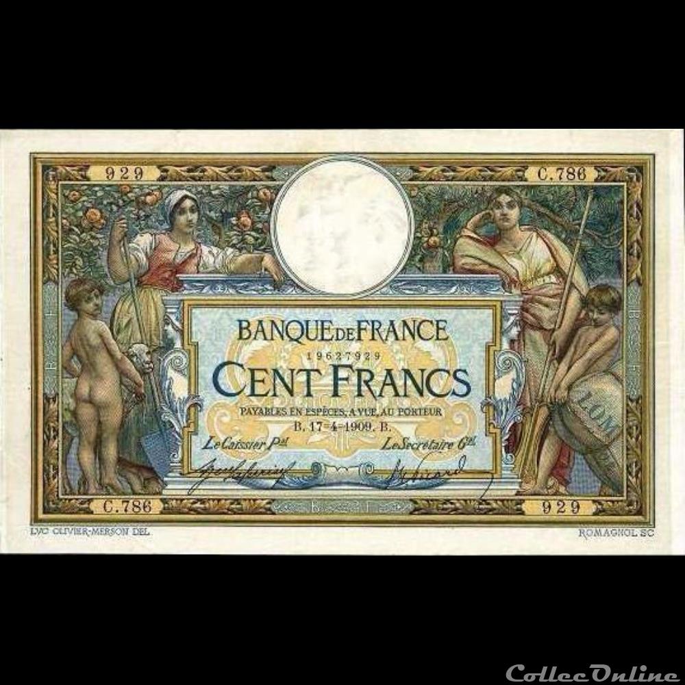 17-04-1909 -- C.786 929 billet france banque de xxe 17 04 1909 c 786 929