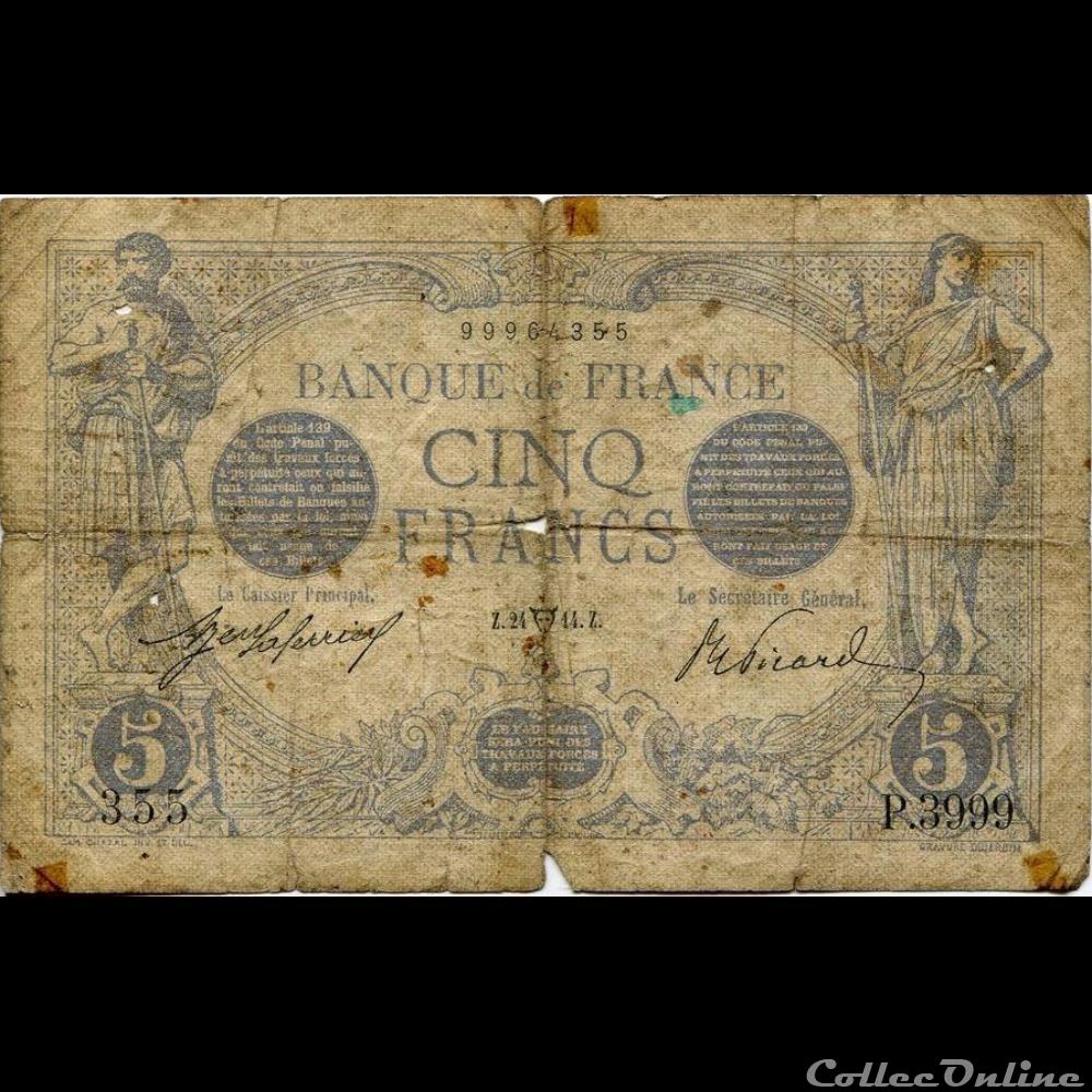 billet france banque de xxe 24 04 1914 p 3999 355