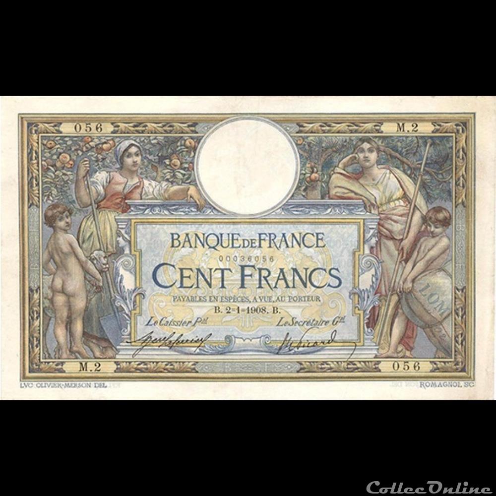 02-01-1908 -- M.2 056 billet france banque de xxe 02 01 1908 m 2 056