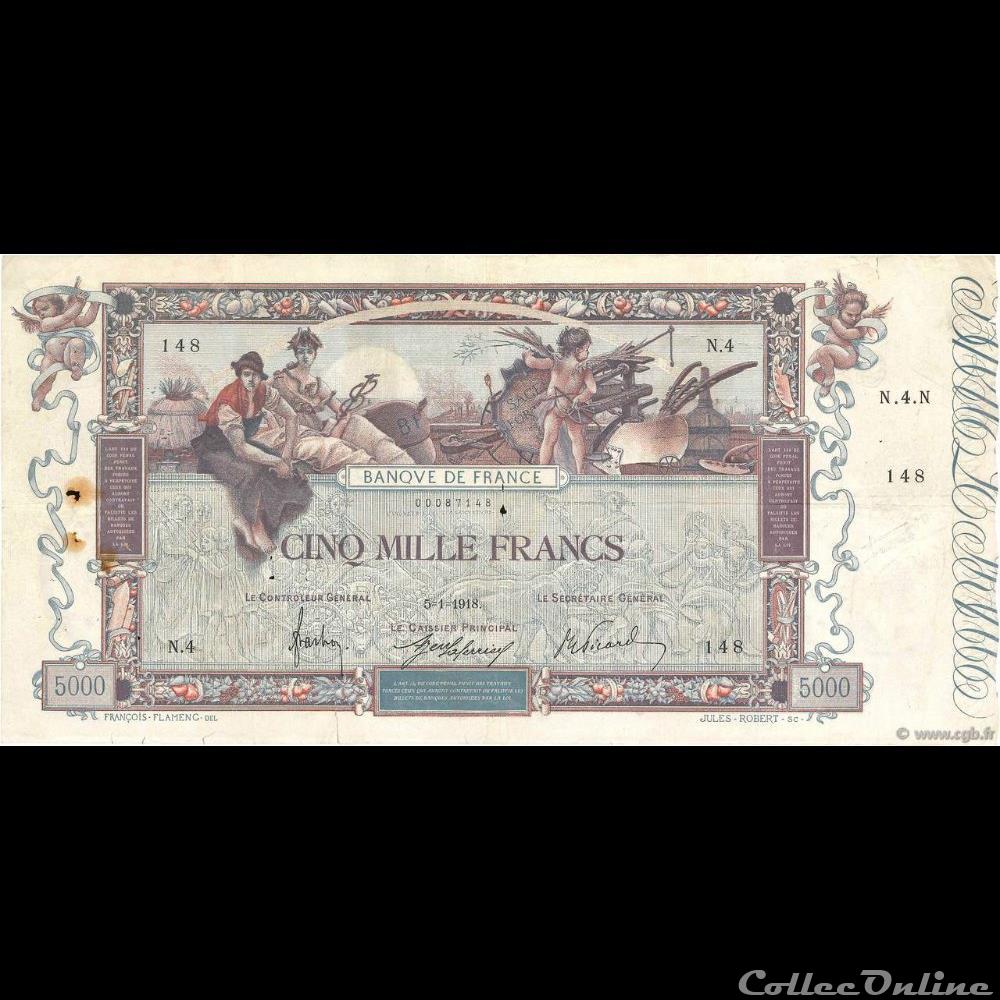 05-01-1918 -- N.4 148 billet france banque de xxe 05 01 1918 n 4 148