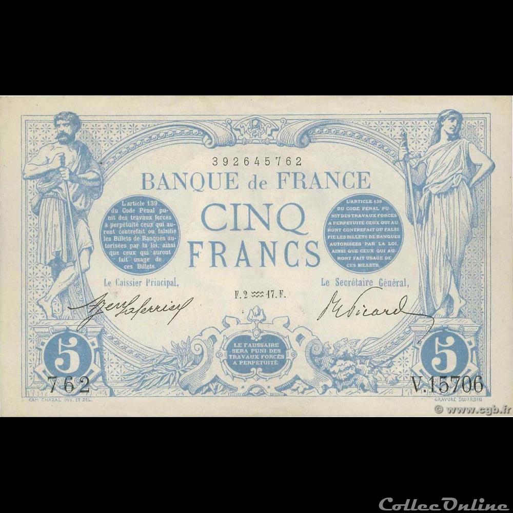 02-01-1917 -- V.15705 762 billet france banque de xxe 02 01 1917 v 15705 762
