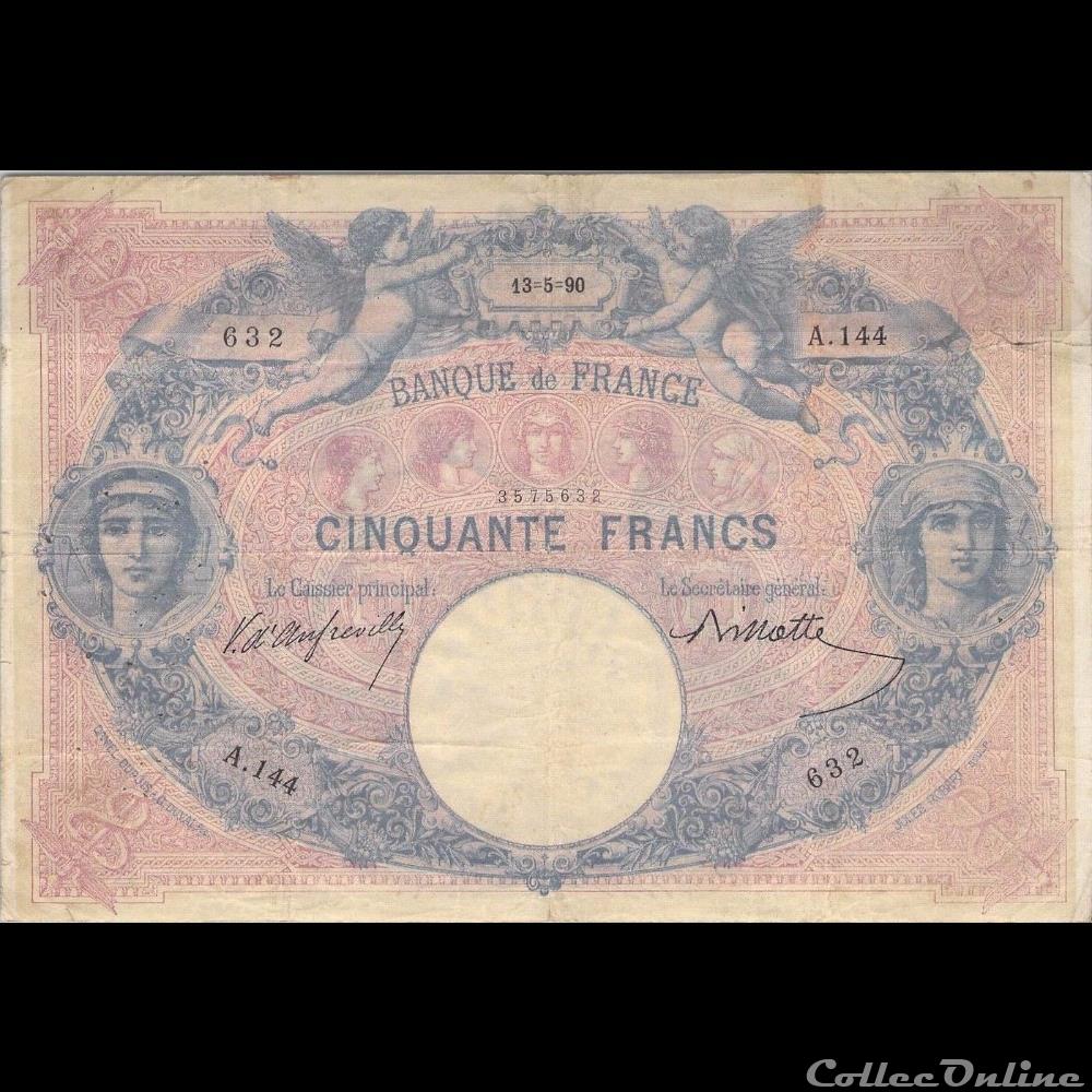 13-05-1890 -- A.144 632 billet france banque de xxe 13 05 1890 a 144 632