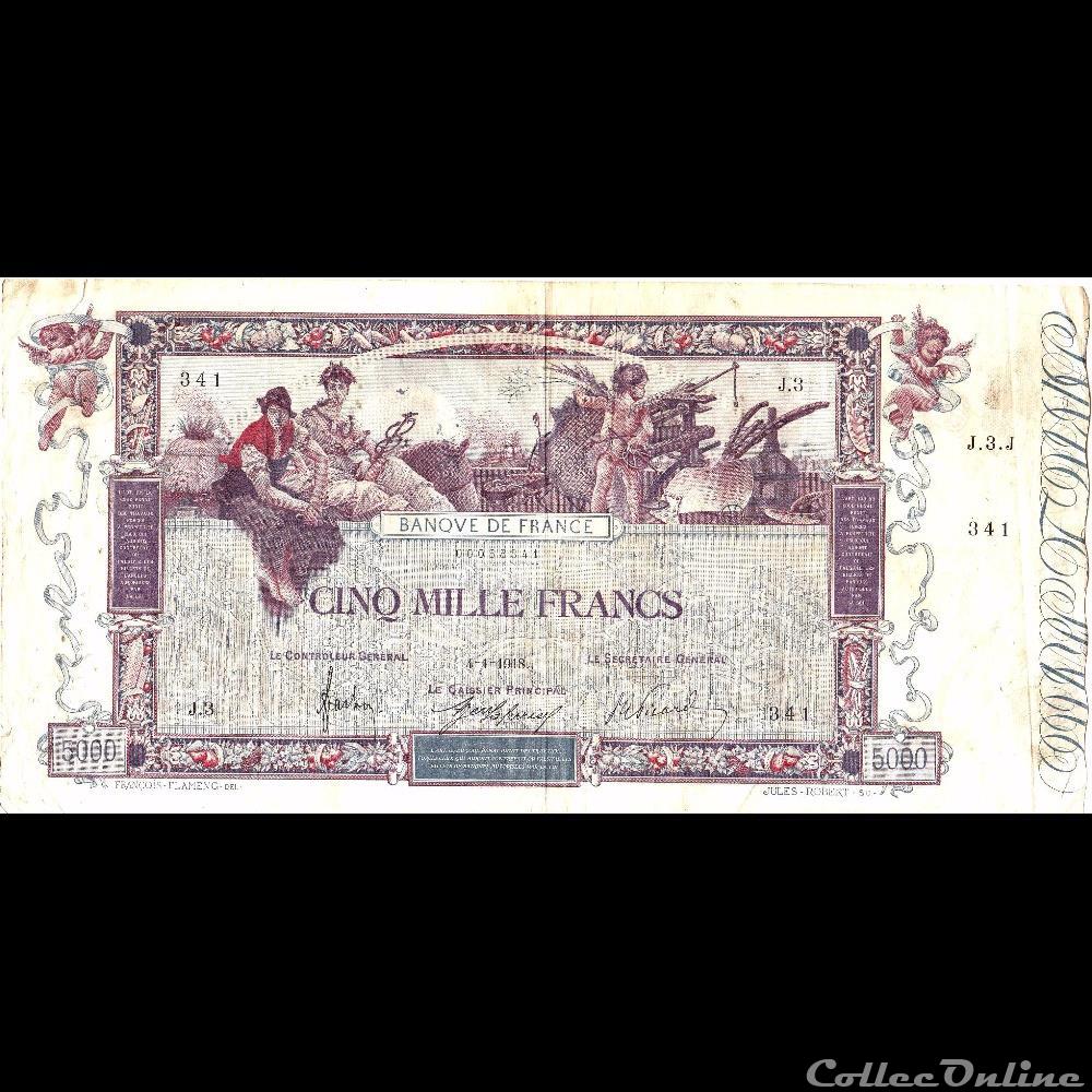 04-01-1918 -- J.3 341 billet france banque de xxe 04 01 1918 j 3 341