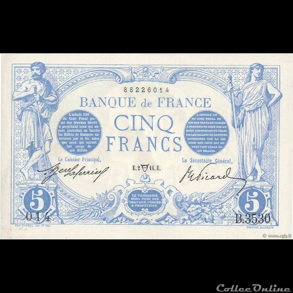 02-04-1914 -- B.3530 014 billet france banque de xxe 02 04 1914 b 3530 014