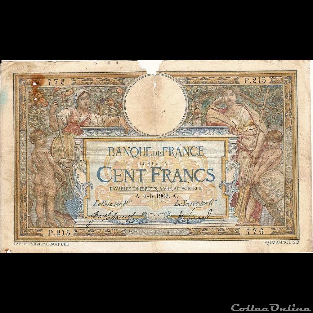 07-05-1908 -- P.215 776 billet france banque de xxe 07 05 1908 p 215 776