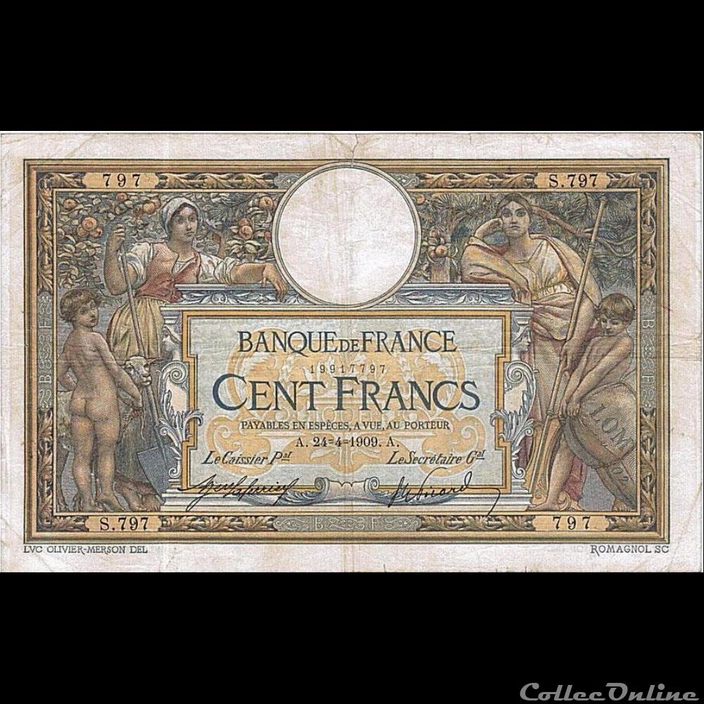24-04-1909 -- S.797 797 billet france banque de xxe 24 04 1909 s 797 797