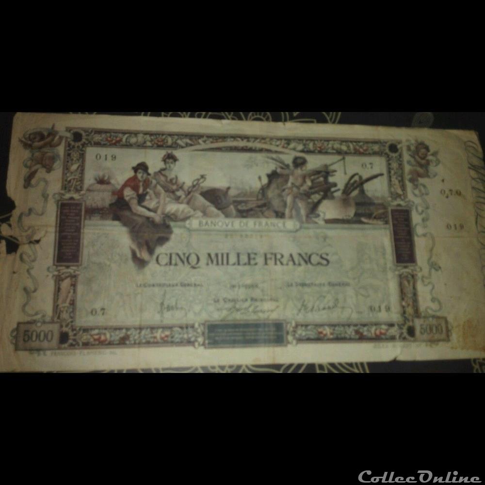 09-01-1918 -- O.7 019 billet france banque de xxe 09 01 1918 o 7 019
