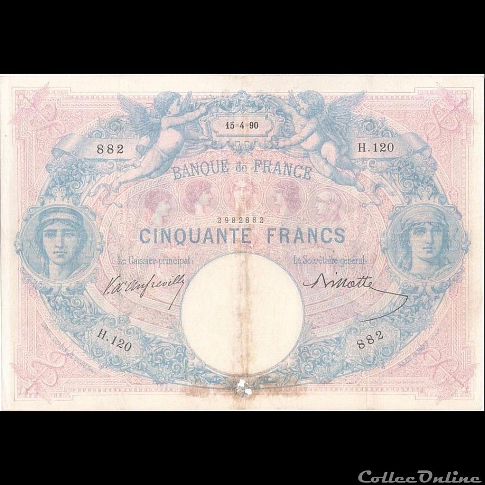 billet france banque de xxe 15 04 1890 h 120 882