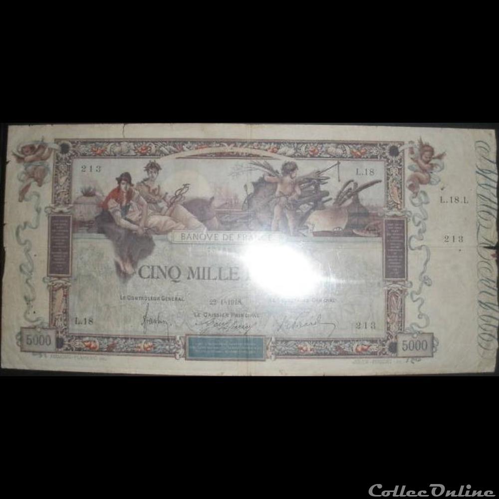 22-01-1918 -- L.18 213 billet france banque de xxe 22 01 1918 l 18 213
