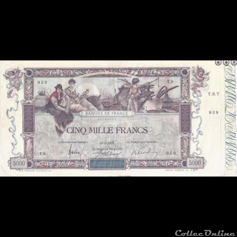 10-01-1918 -- T.8 959 billet france banque de xxe 10 01 1918 t 8 959