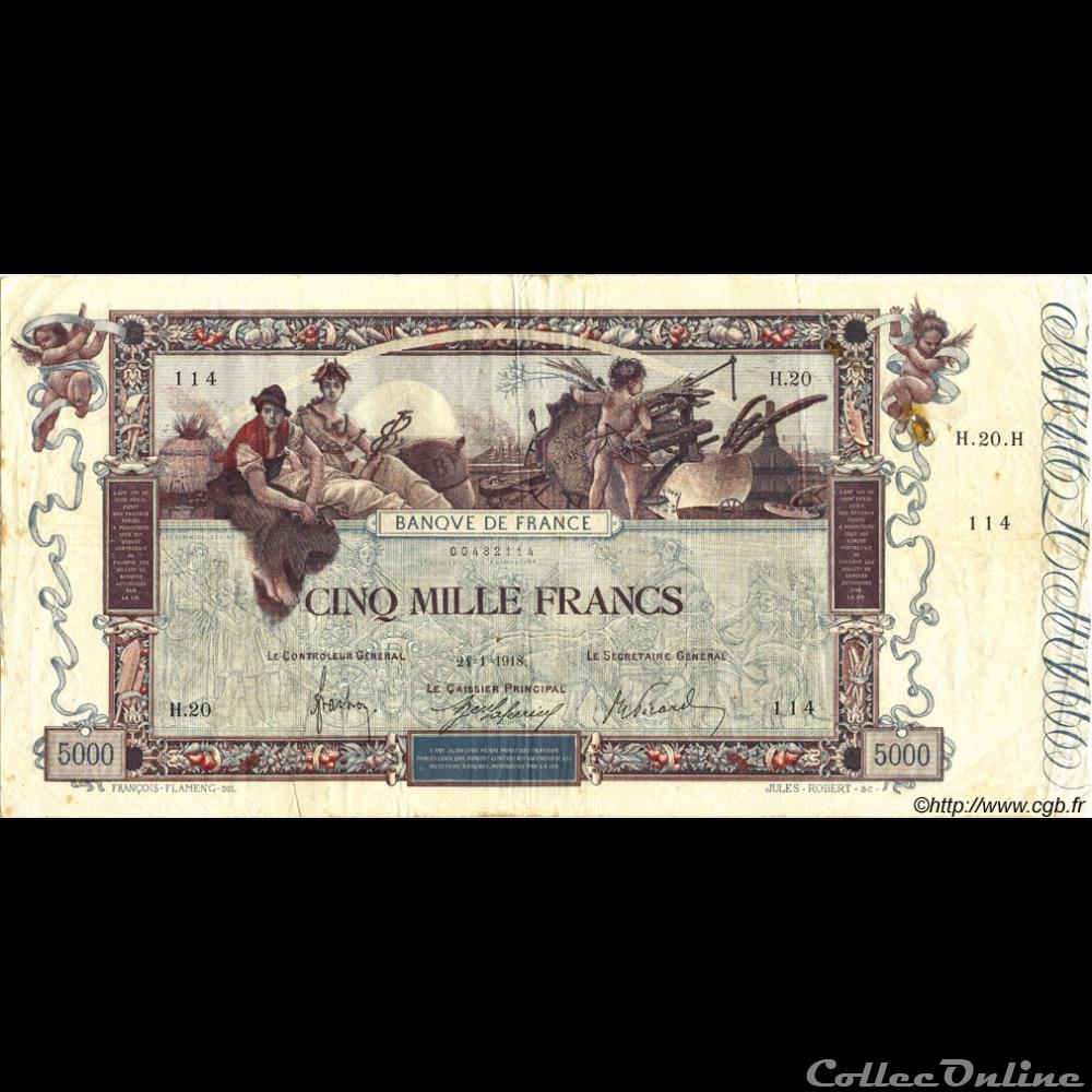 24-01-1918 -- H.20 114 billet france banque de xxe 24 01 1918 h 20 114