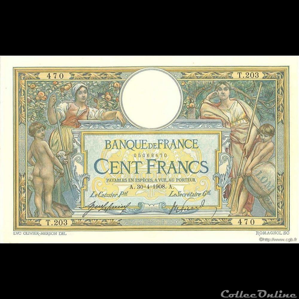 30-04-1908 -- T.203 470 billet france banque de xxe 30 04 1908 t 203 470