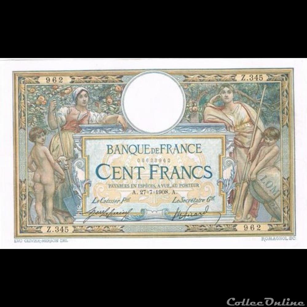 27-07-1908 -- Z.345 962 billet france banque de xxe 27 07 1908 z 345 962