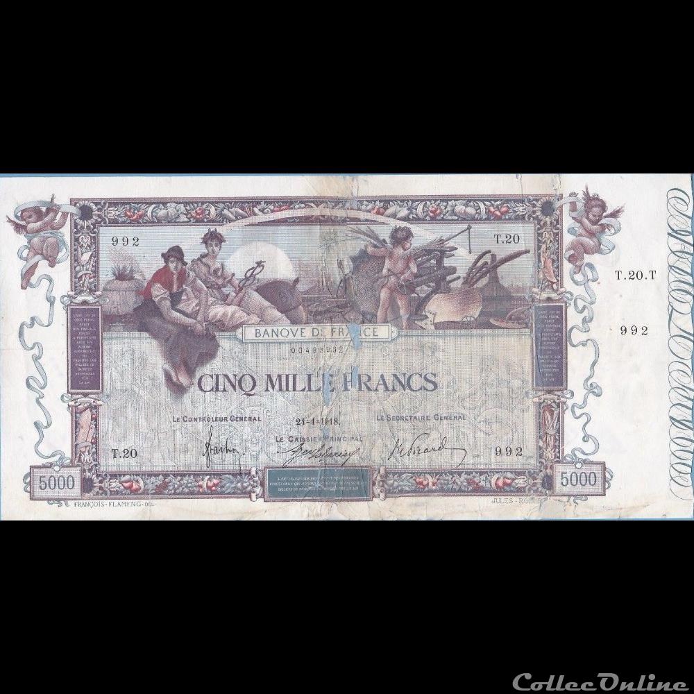 24-01-1918 -- T.20 992 billet france banque de xxe 24 01 1918 t 20 992