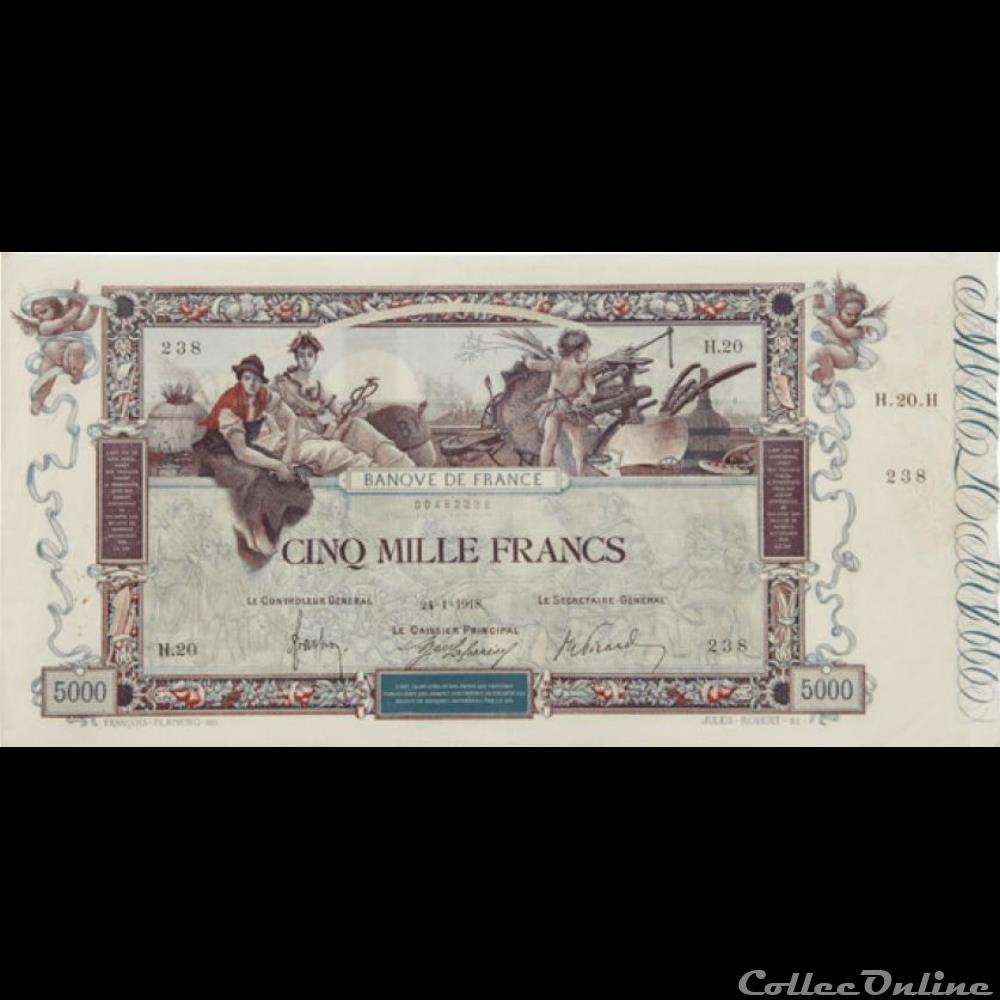 24-01-1918 -- H.20 238 billet france banque de xxe 24 01 1918 h 20 238