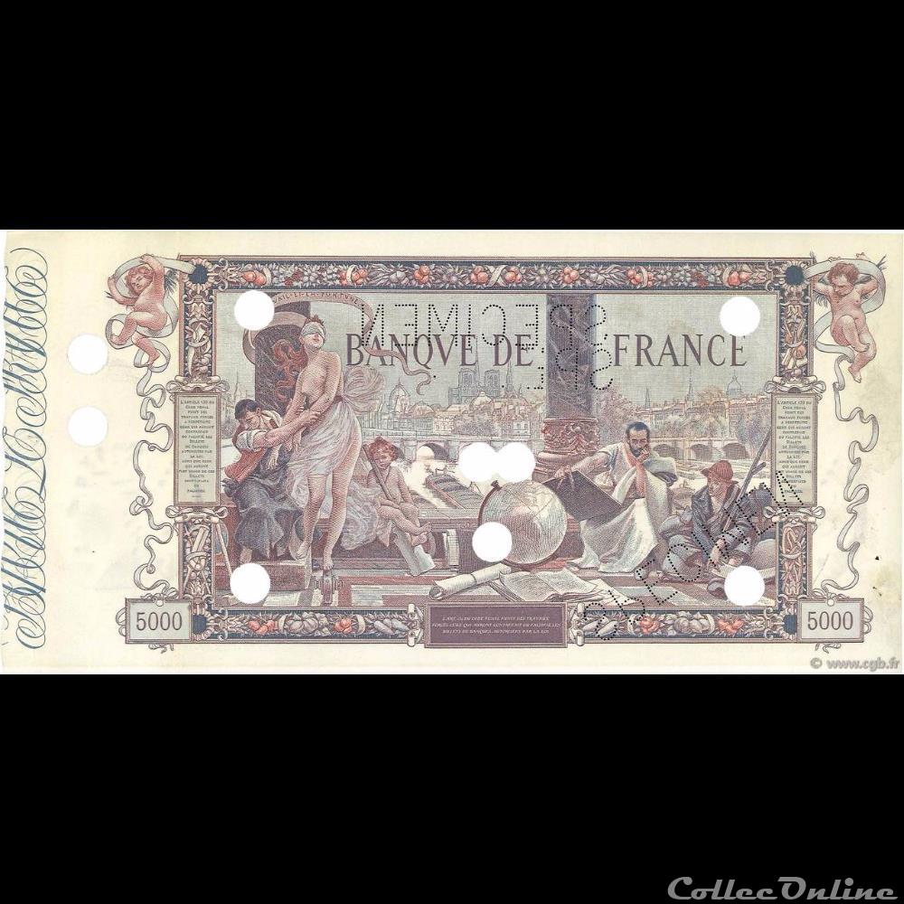 01-1918 -- Spécimen -2 billet france banque de xxe 01 1918 specimen 2