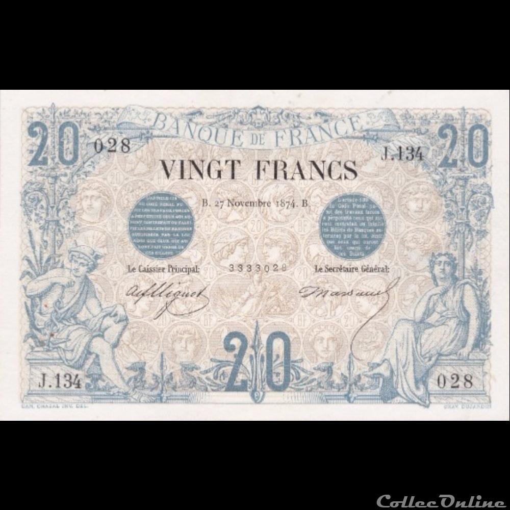 billet france banque de xxe 27 11 1874 j 134 028