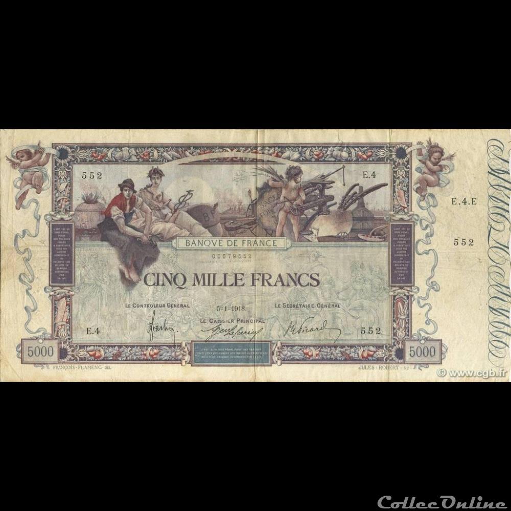 billet france banque de xxe 05 01 1918 e 4 552