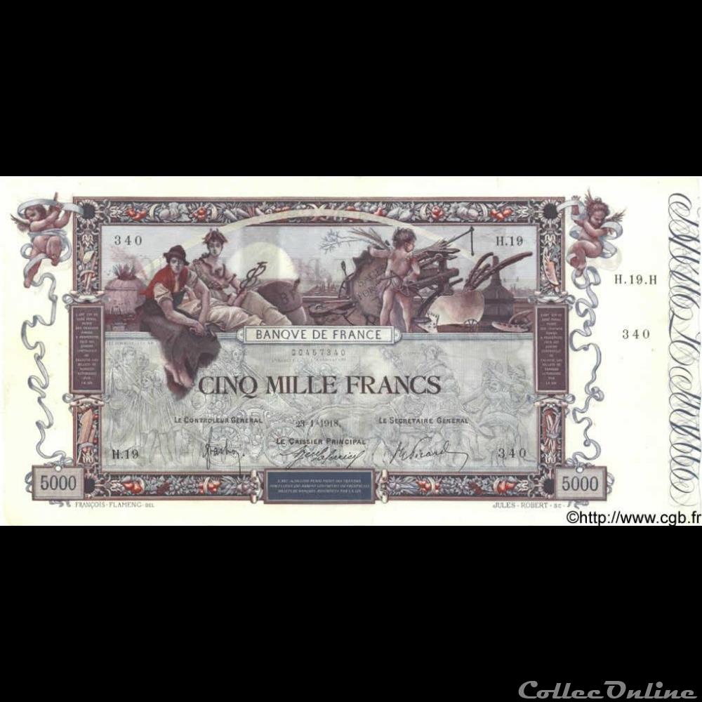 billet france banque de xxe 23 01 1918 h 19 340