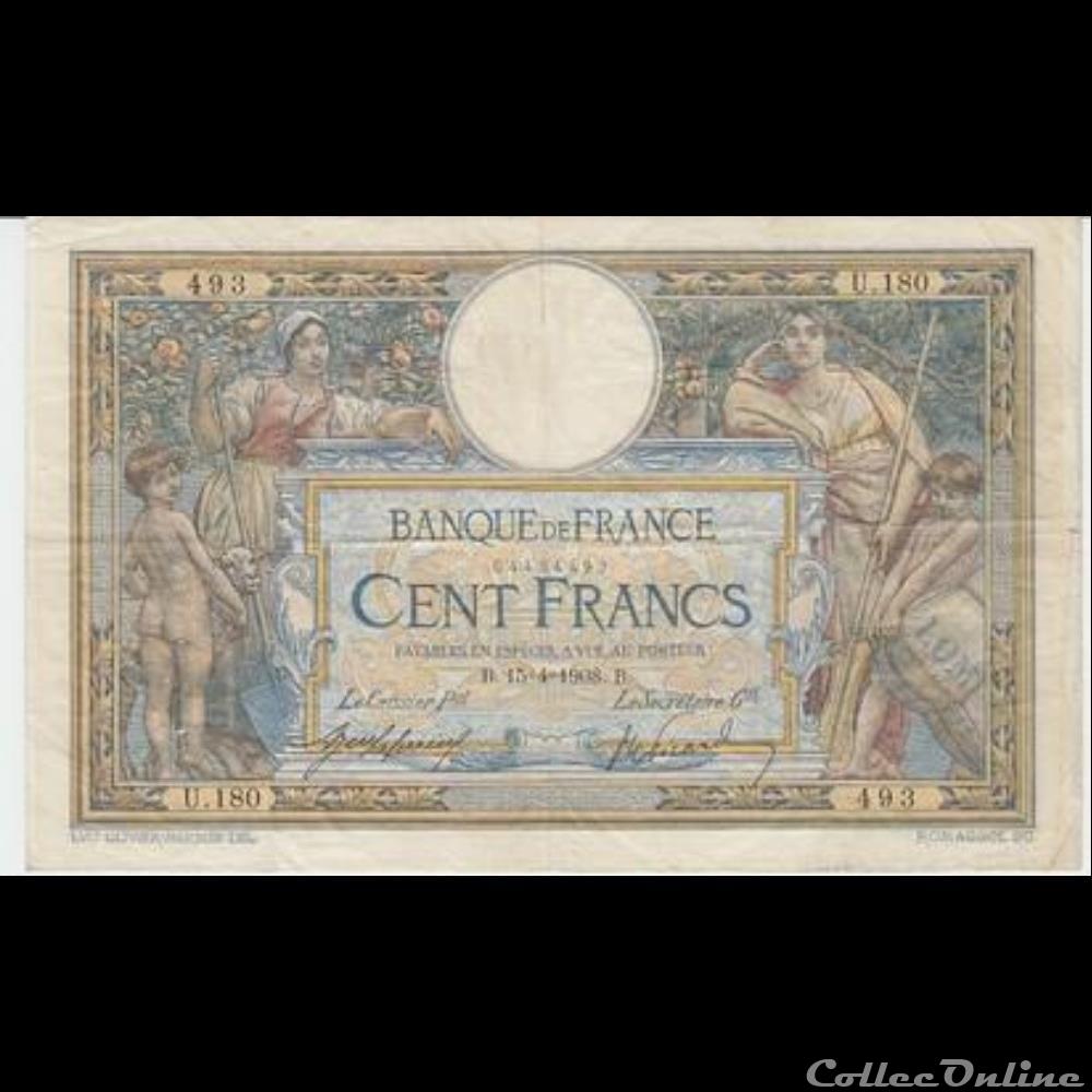 15-04-1908 -- U.180 493 billet france banque de xxe 15 04 1908 u 180 493
