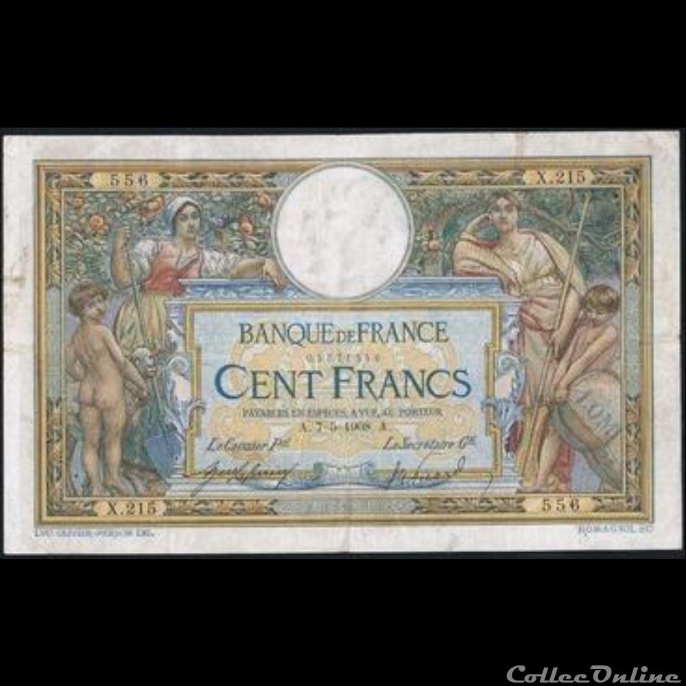 07-05-1908 -- X.215 556 billet france banque de xxe 07 05 1908 x 215 556