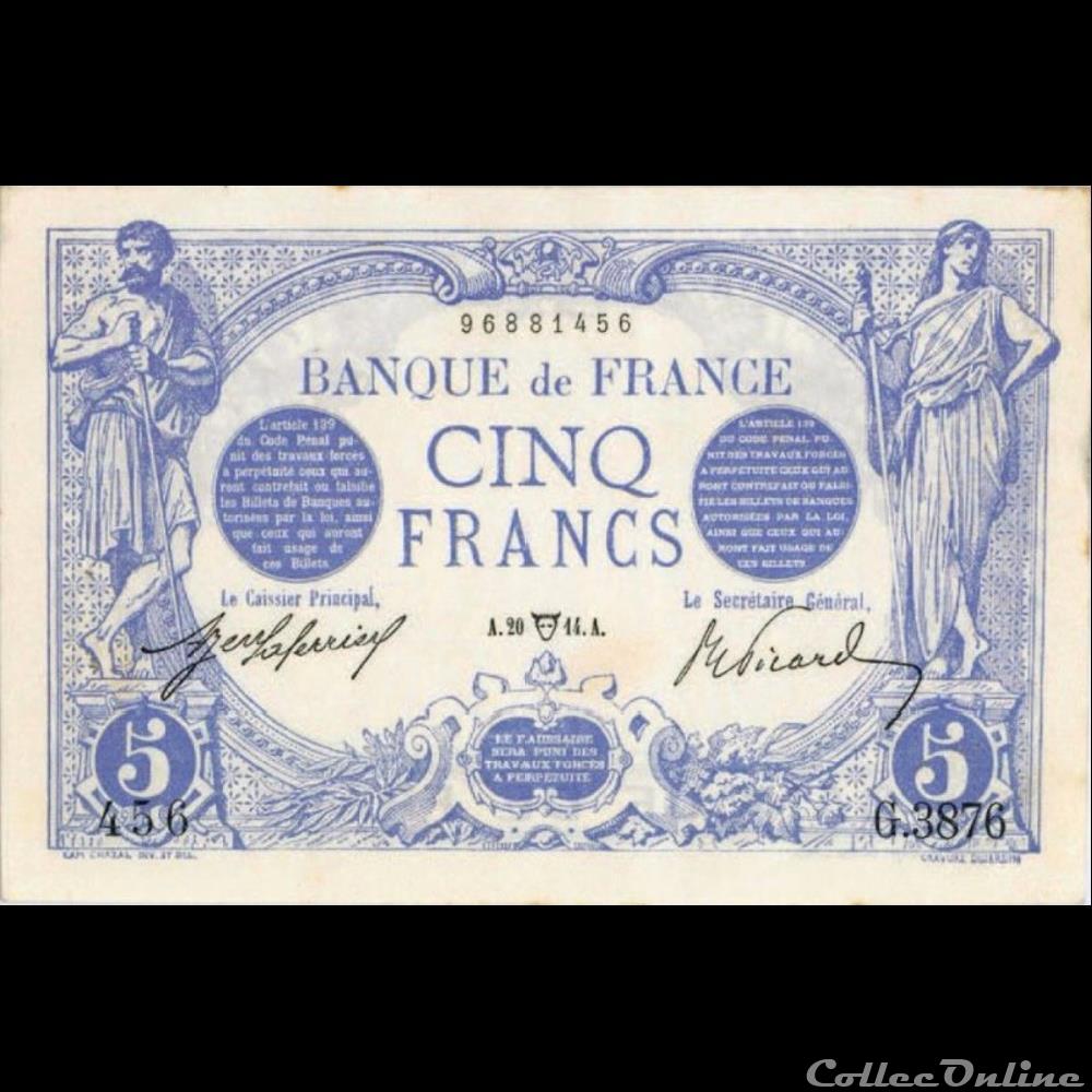 billet france banque de xxe 20 04 1914 g 3876 456