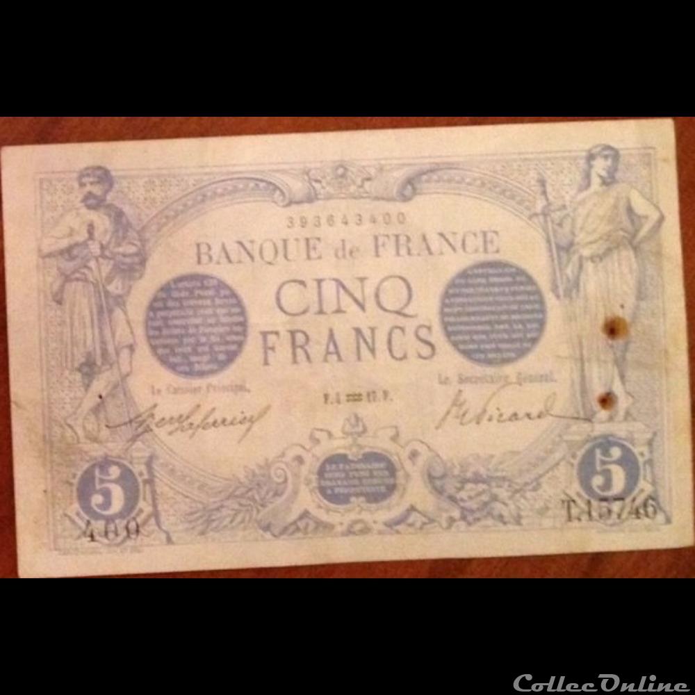 04-01-1917 -- T.15746 400 billet france banque de xxe 04 01 1917 t 15746 400