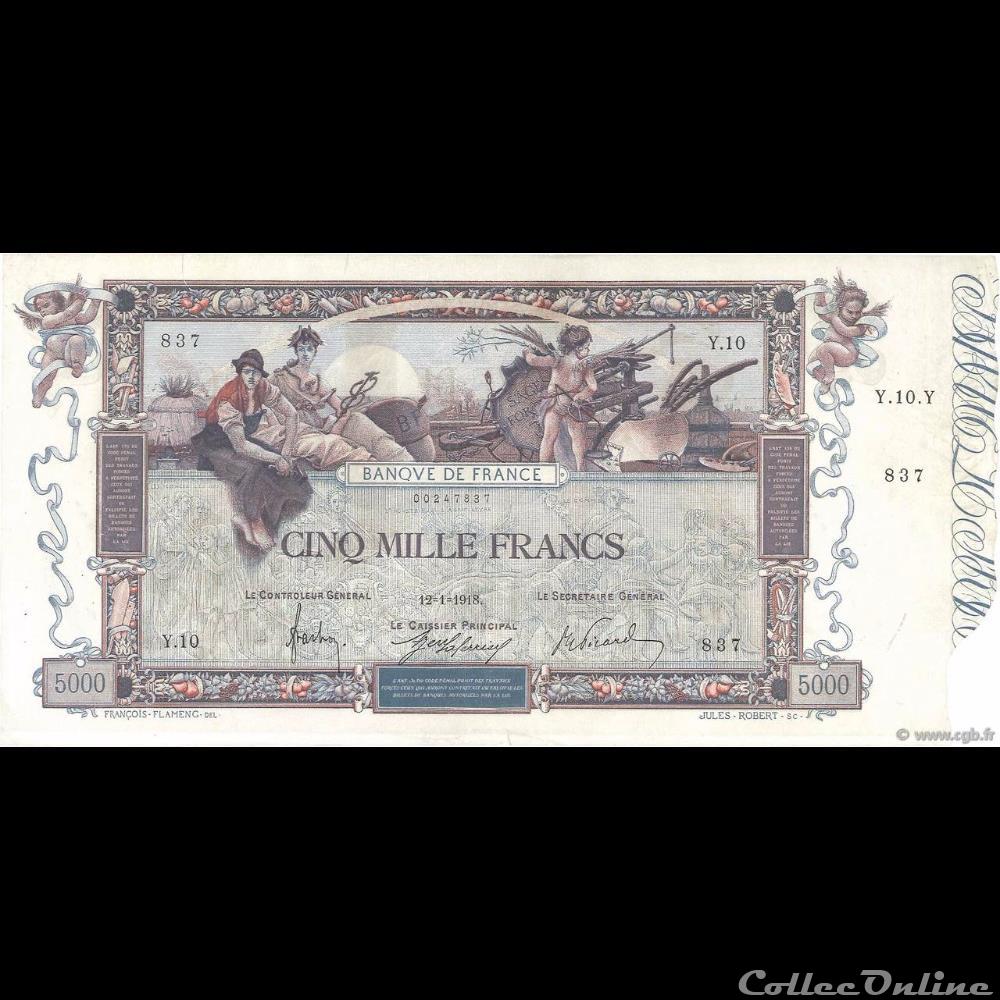 12-01-1918 -- Y.10 837 billet france banque de xxe 12 01 1918 y 10 837