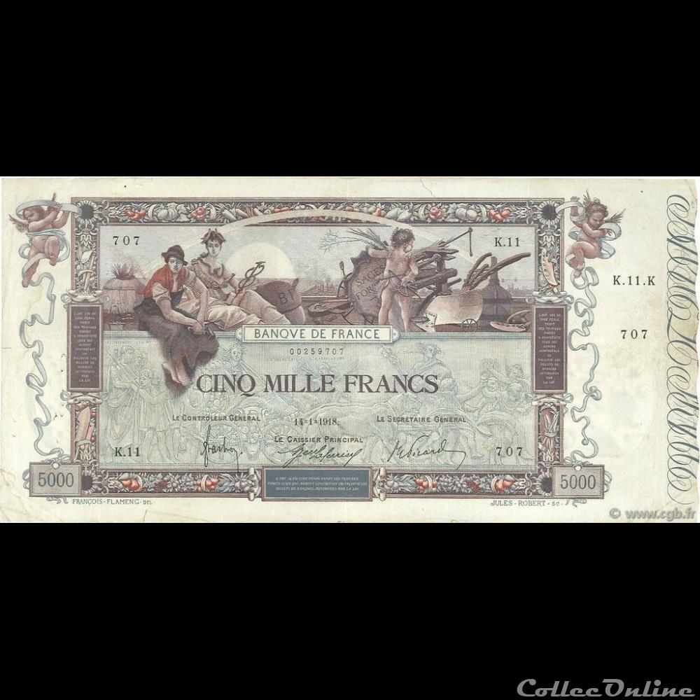 billet france banque de xxe 14 01 1918 k 11 707
