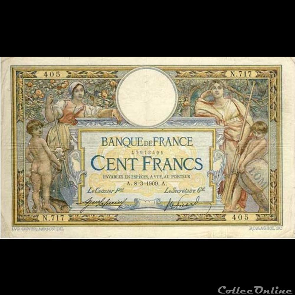 08-03-1909 -- N.717 405 billet france banque de xxe 08 03 1909 n 717 405