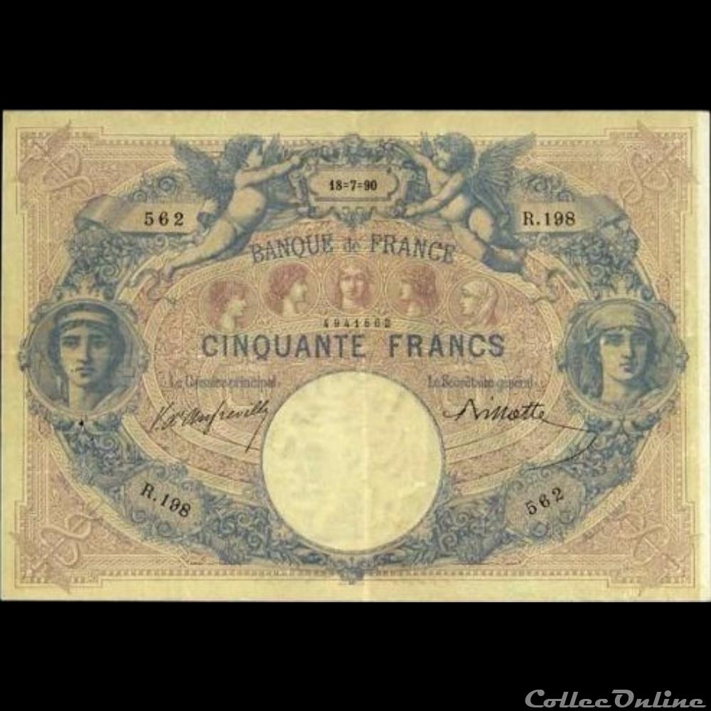 18-07-1890 -- R.198 562 billet france banque de xxe 18 07 1890 r 198 562